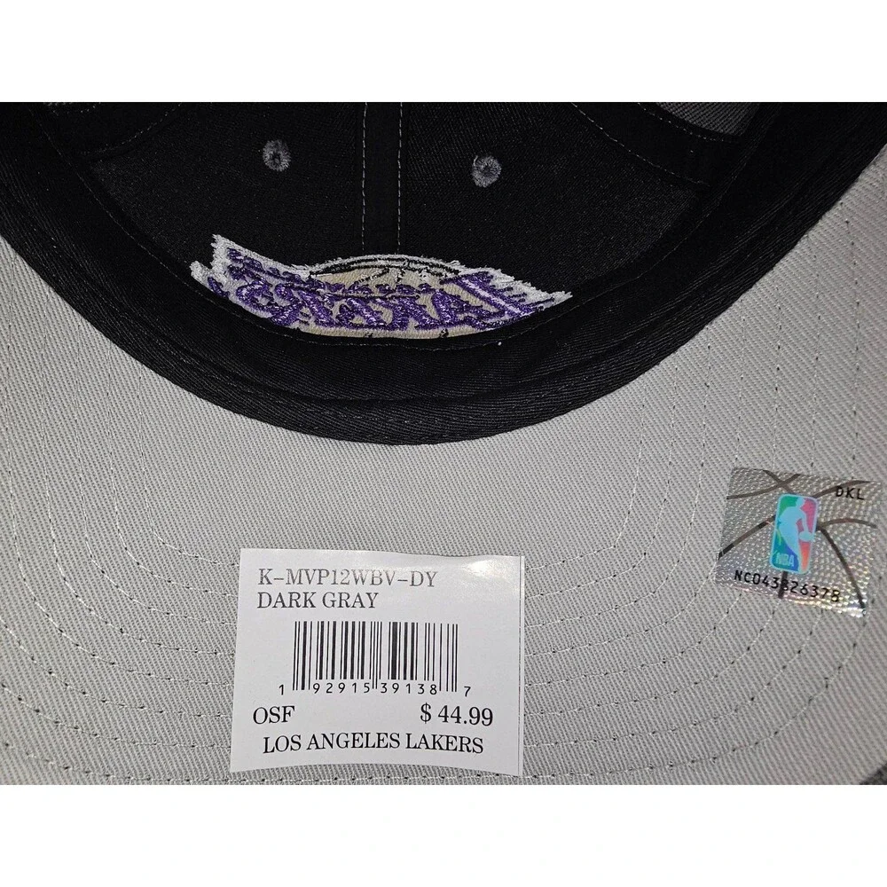 Los Angeles Lakers NBA '47 Brand MVP Adjustable Dad Hat Dark Gray NEW w/Tags